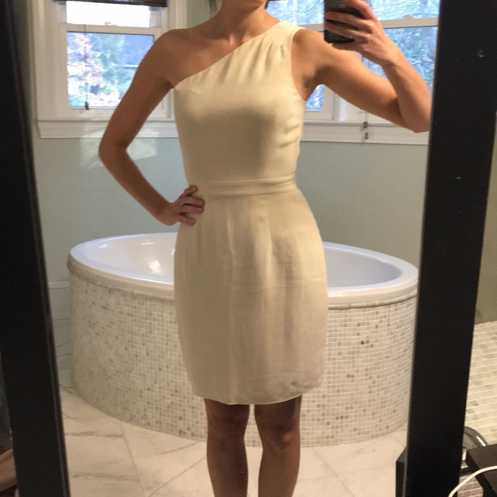 J.Crew 2p cream one shoulder dress. Bride!